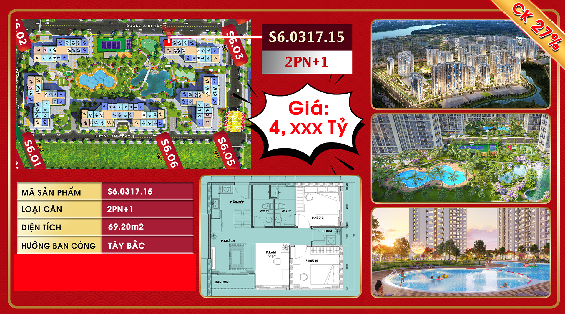 Căn hộ tòa S6 phân khu The Origami từ chủ đầu tư_S6.0317.15